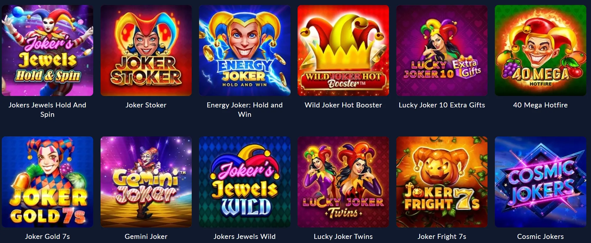 Bisonwin Casino – gry z serii Joker w katalogu automatów