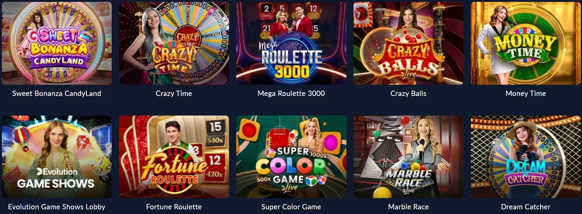 Bison Win Casino – gry show na żywo, m.in. Crazy Time i Mega Roulette